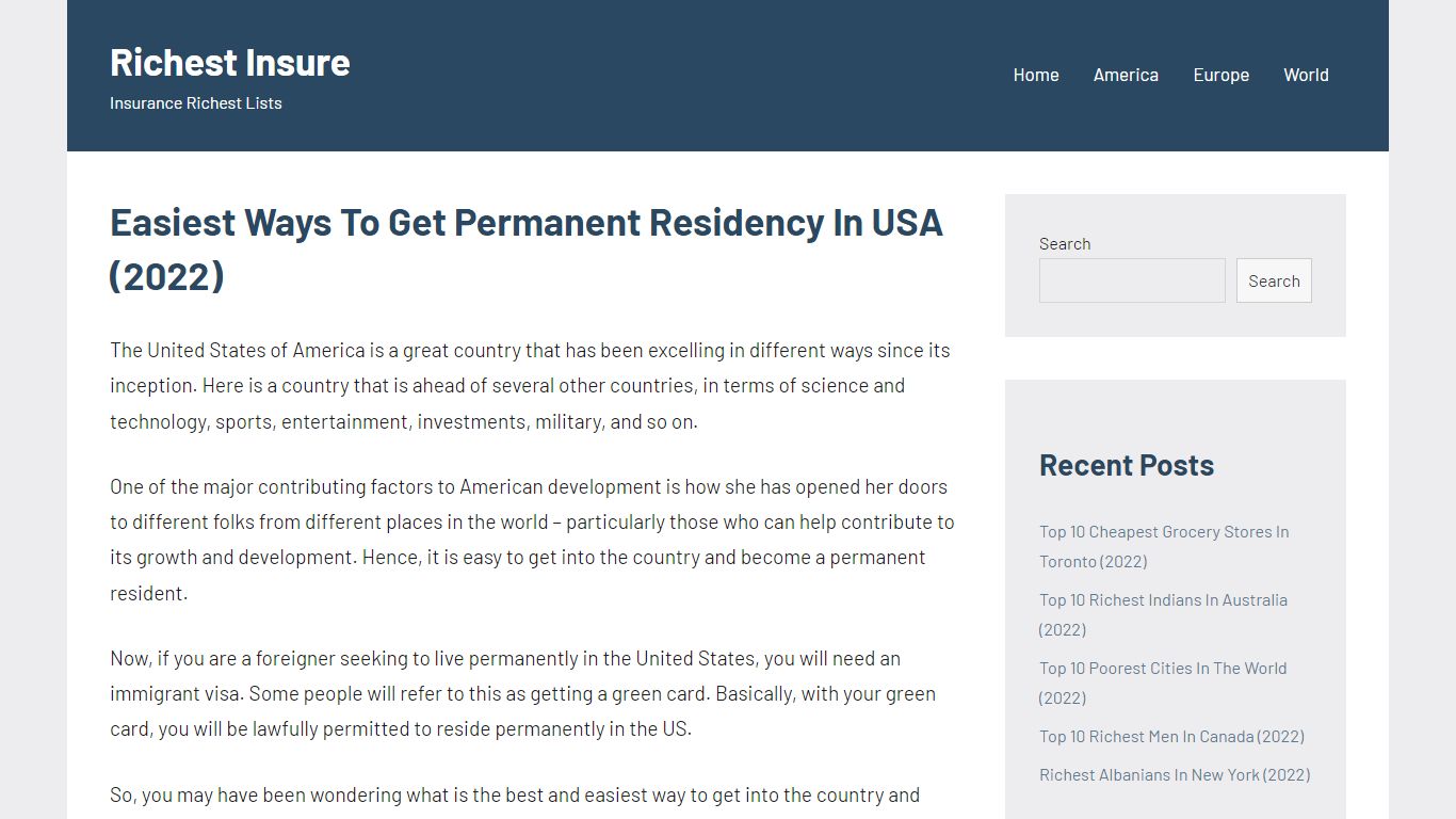 Easiest Ways To Get Permanent Residency In USA (2022)