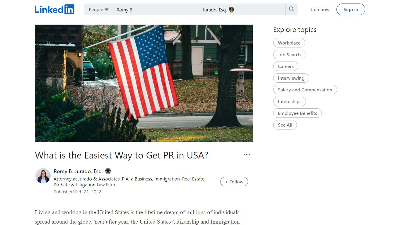 What is the Easiest Way to Get PR in USA? - LinkedIn